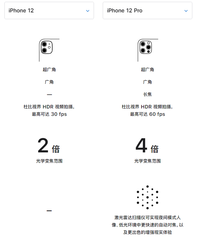 杂多苹果手机维修分享苹果 iPhone 12 与 iPhone 12 Pro 选哪款 